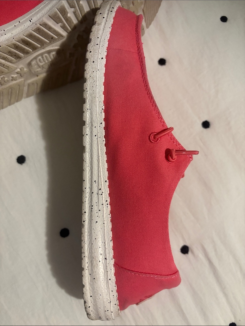 Hey Dude Women's “Mean Girls” Pink Slip-On Loafers with Graphic Accents - Picture 7 of 8
